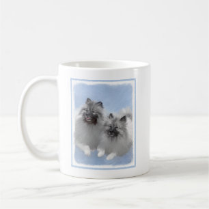 Taza De Café Keeshond Pair de Kees pintura animal original