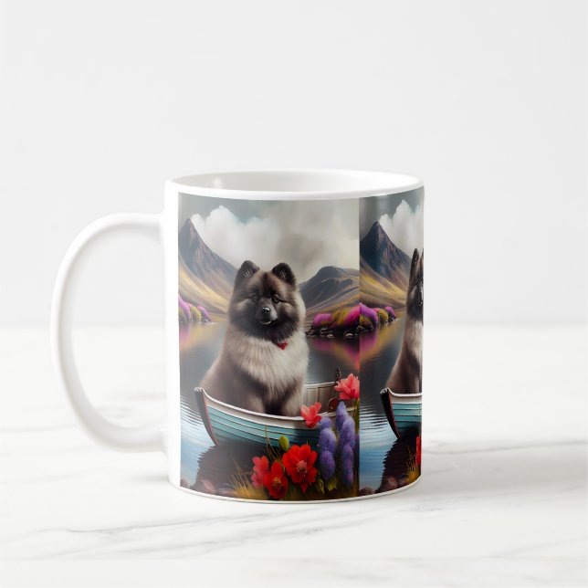 Taza De Café Keeshond sobre un remo: una aventura escénica (Izquierda)