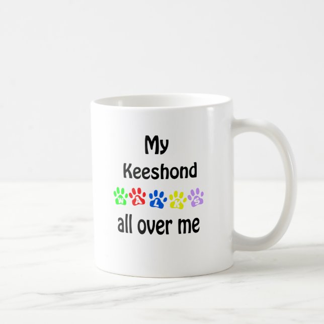 Taza De Café Keeshond Walks Design (Derecha)