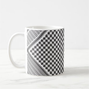 Taza De Café Keffiyeh blanco y negro