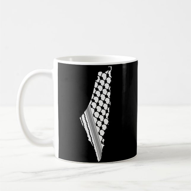 Taza De Café Keffiyeh palestino, mapa libre de Palestina Kufiya (Izquierda)