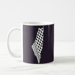 Taza De Café Keffiyeh palestino, mapa libre de Palestina Kufiya
