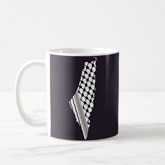 Taza De Café Keffiyeh palestino, mapa libre de Palestina Kufiya (Izquierda)