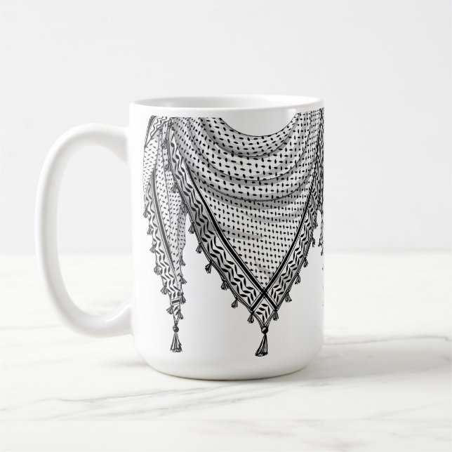 Taza De Café Keffiyeh palestino Scarf tejido tradicional (Izquierda)