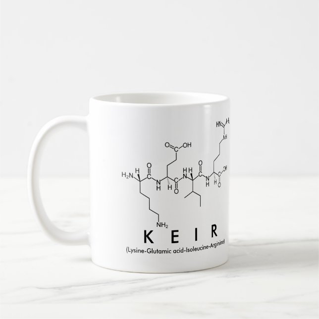 Taza De Café Keir peptide name mug (Izquierda)