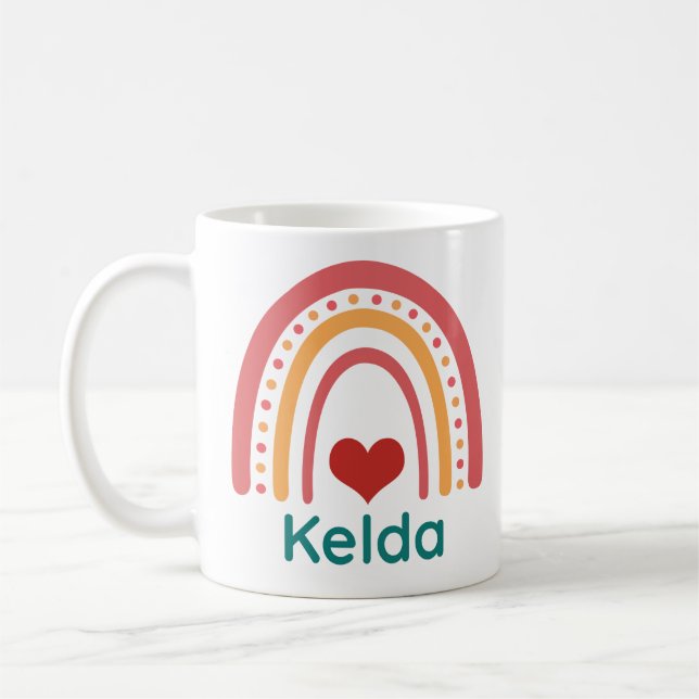 Taza De Café Kelda Vintage Boho Rainbow (Izquierda)