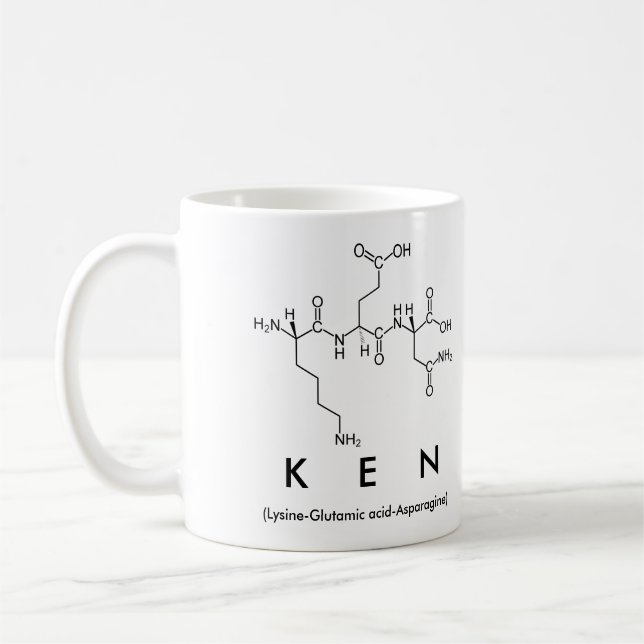 Taza De Café Ken peptide name mug (Izquierda)