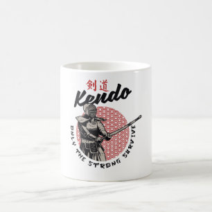Taza De Café Kendo japonés retro - Sólo sobreviven los fuertes