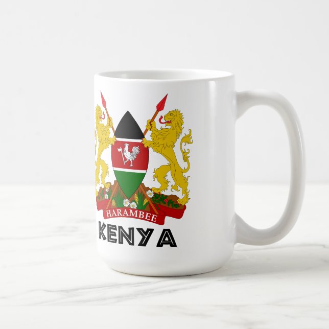Taza De Café KENIA - emblema/bandera/escudo de armas/símbolo (Derecha)