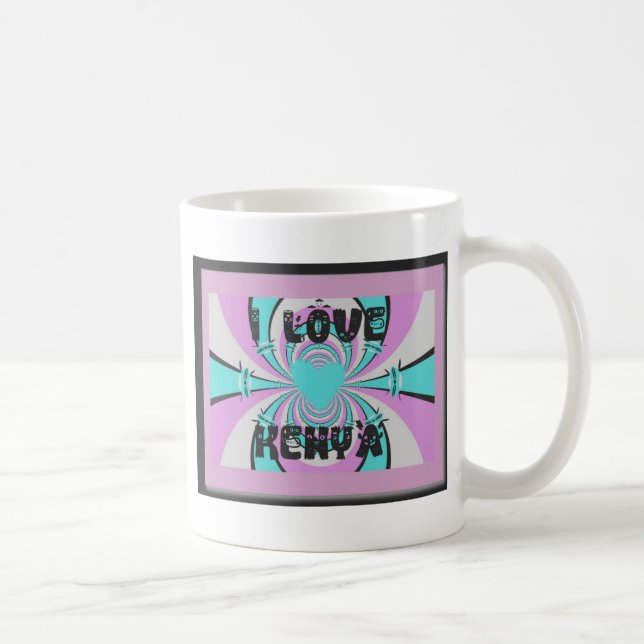 Taza De Café Kenia Mágica: AMO A KENYA (Derecha)