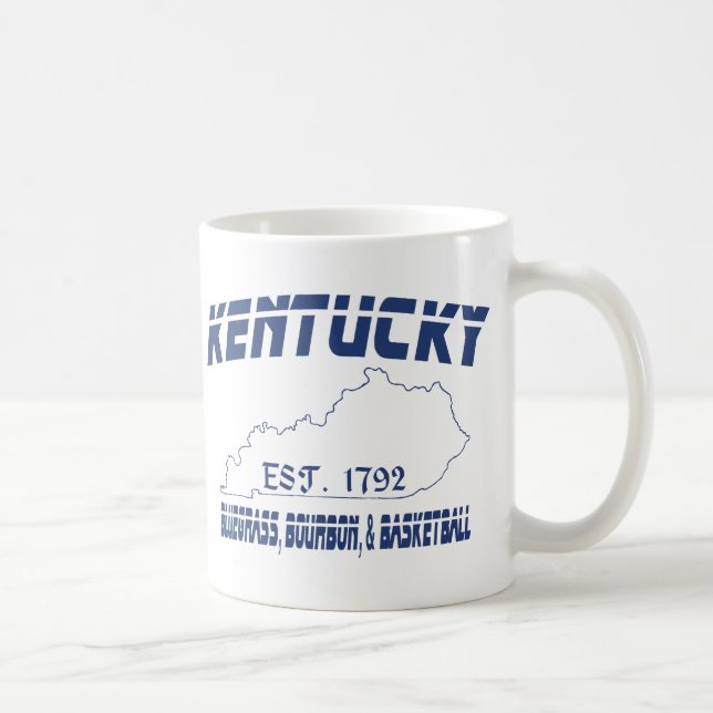 Taza De Café Kentucky Bluegrass Bourbon Basketball UScustomInk (Derecha)