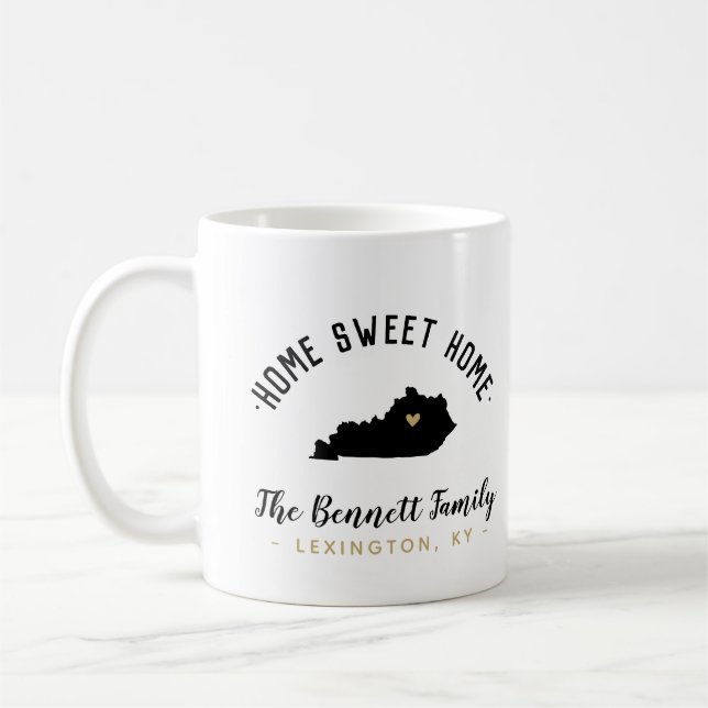 Taza De Café Kentucky Home Sweet Home Family Monogram Mug (Izquierda)