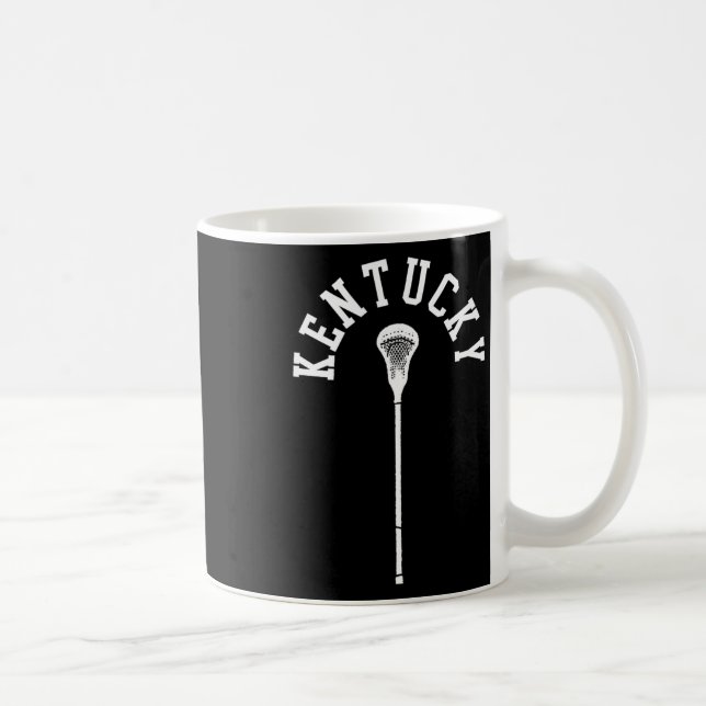 Taza De Café Kentucky Vertical Lacrosse Stick Retro (Derecha)