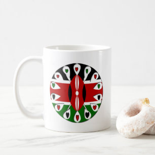 Taza De Café Kenya: Motif de arte de la bandera