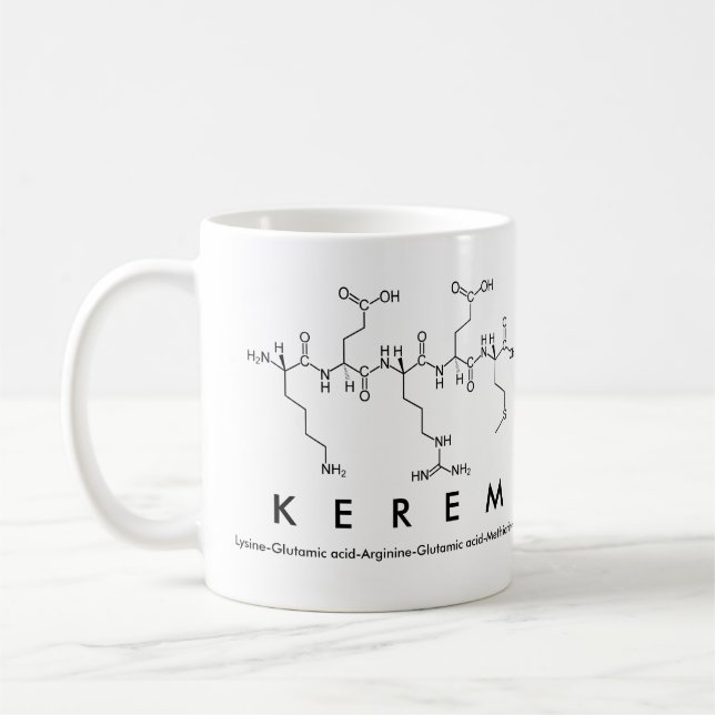Taza De Café Kerem peptide nombre mug (Izquierda)