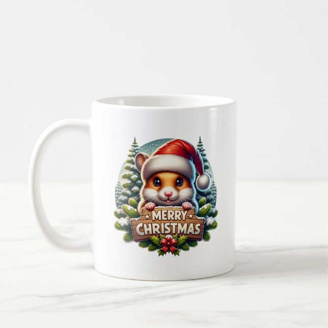 Taza De Café Kerst Hamster (Izquierda)
