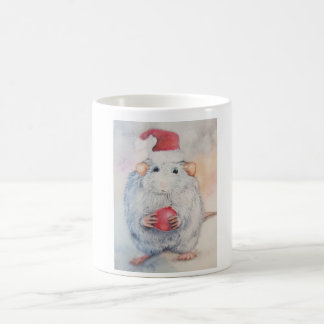 Taza De Café Kerst Schattige Muis met rode kerstboom speelgoed