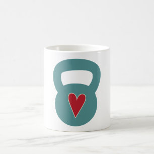 Taza De Café Kettlebell con un corazón