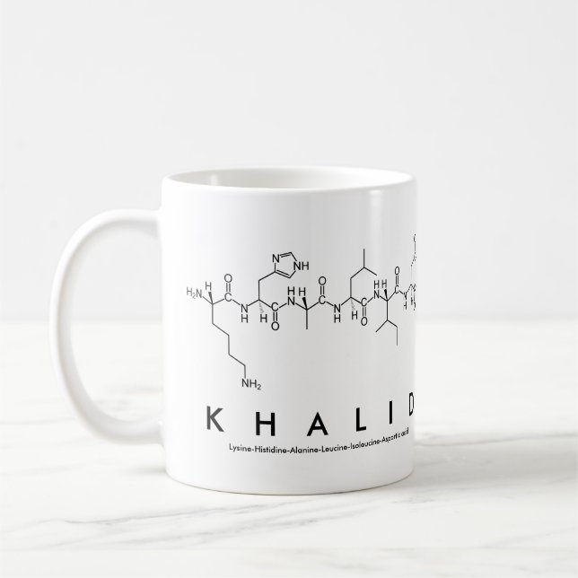 Taza De Café Khalid peptide name mug (Izquierda)