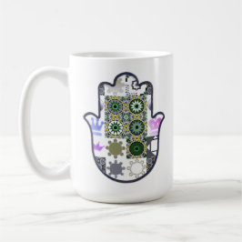 Taza De Café Khamsa Hand Patchwork 1