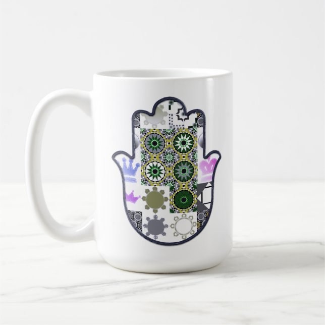 Taza De Café Khamsa Hand Patchwork 1 (Izquierda)