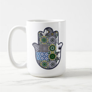 Taza De Café Khamsa Hand Patchwork 2