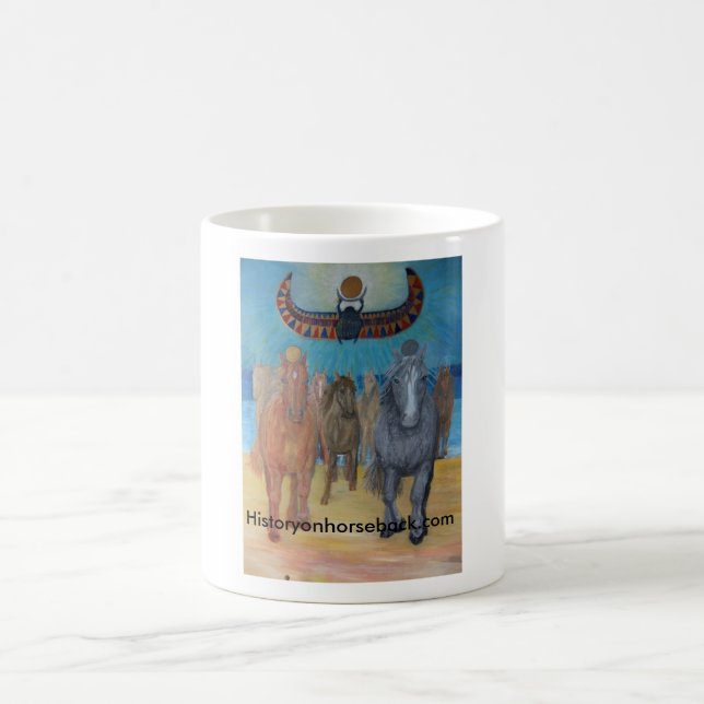 Taza De Café Khonsu y re ventaja los caballos del rey (Centro)