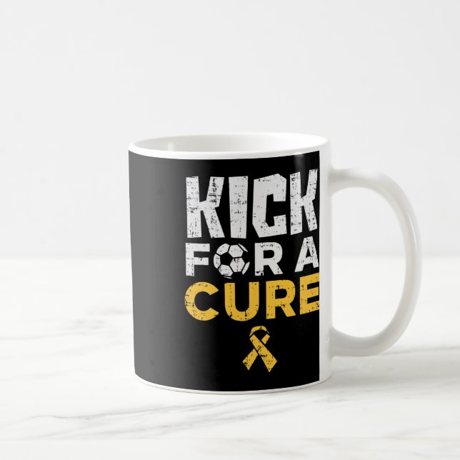 Taza De Café Kick For A Cure Soccer Childhood Cancer Awareness  (Derecha)