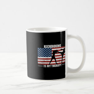 Taza De Café Kickboxer Bandera Americana Vintage Kickboxing De