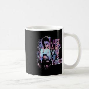 Taza De Café Kickboxing Divertido Solo Una Chica Que Golpea Cos