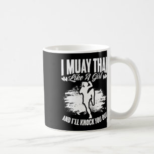 Taza De Café Kickboxing Tailandia Mma Boxeo Tailandés Chica Mua