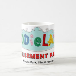 Taza De Café Kiddieland Melrose Park, IL, Rótulo de texto