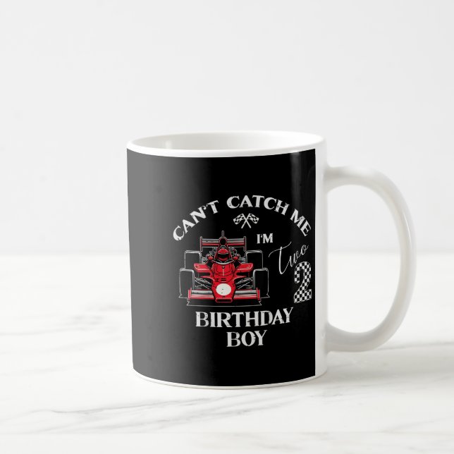 Taza De Café Kids 2nd Birthday Race Car Bday Boy Cant Catch Me  (Derecha)