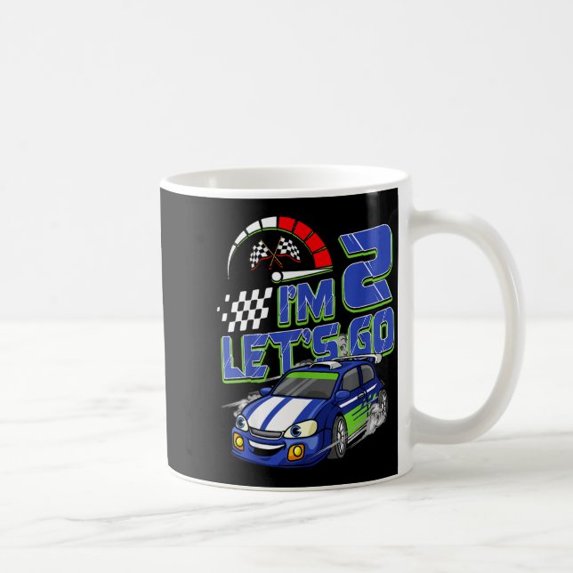 Taza De Café Kids 2nd Birthday Racing Car 2 Year Old Boys Party (Derecha)