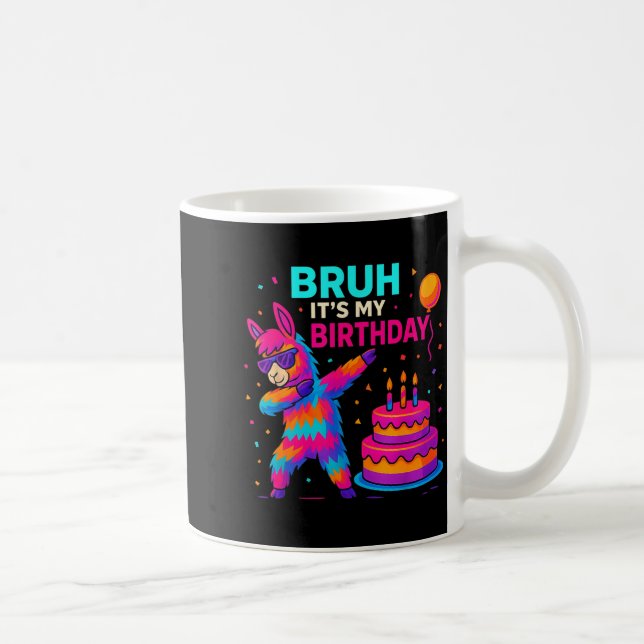 Taza De Café Kids Dabbing Llama Birthday Funny Bday Party Tee  (Derecha)