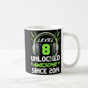 Taza De Café Kids Level 8 Unlocked Awesome Since 2014 8th Birth