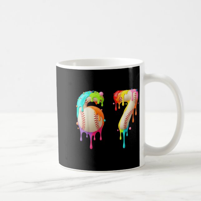 Taza De Café Kids Meme 67 Number Six 6 Seven 7 Ice Cream Drips  (Derecha)