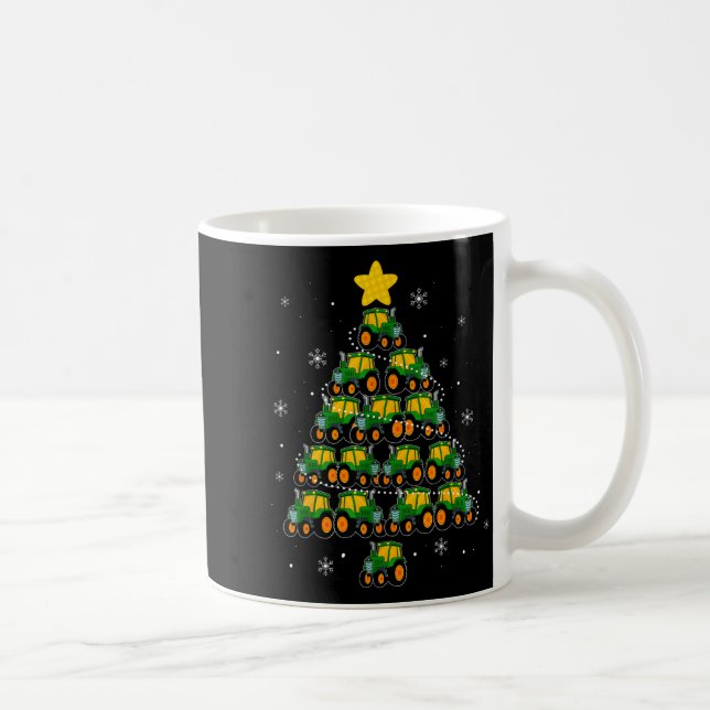 Taza De Café Kids Men Women Tractor Christmas Tree Farmer Xmas  (Derecha)