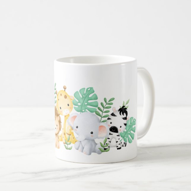 Taza De Café Kids Mug Birday Party Watercolor Animal (Anverso derecho)