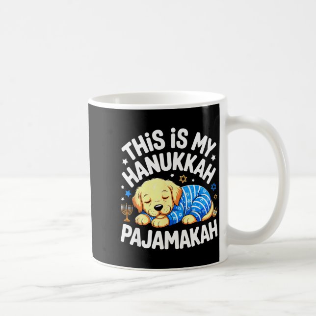 Taza De Café Kids My Hanukkah Pajamas Pajamakah Puppy Hanukkah  (Derecha)