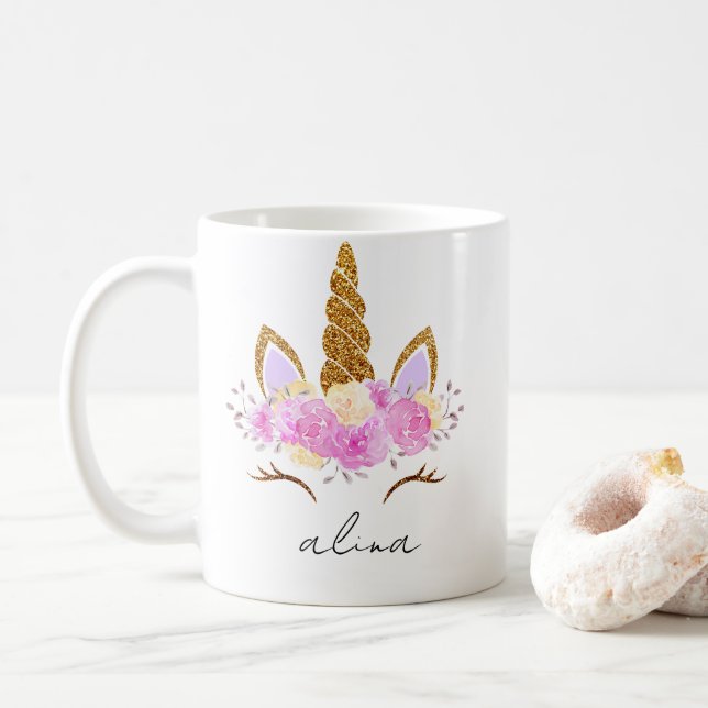 Taza De Café Kids Personalized Mug with Name (Con donut)