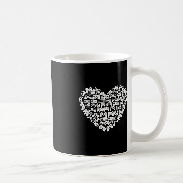 Taza De Café Kids Video Game Controller Heart Día de San Valent (Derecha)