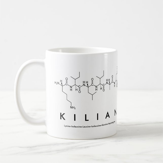 Taza De Café Kilian peptide name mug (Izquierda)