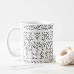 Taza De Café Kilim monocromo: Arte de textura tribal marroquí