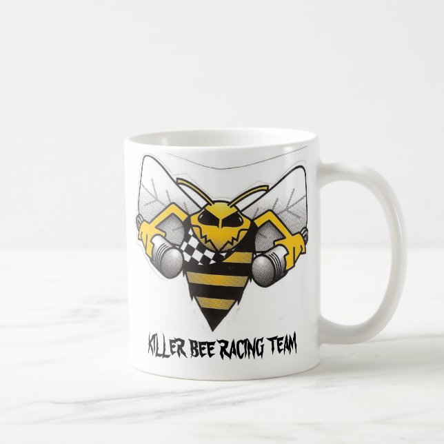 Taza De Café killerbee_logo, EQUIPO de CARRERAS de la ABEJA de (Derecha)