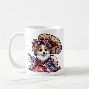 Taza De Café Kimono para perro Shetland Sheepdog