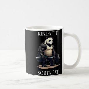 Taza De Café Kinda fit sorta fat gimnasio panda levantamiento d
