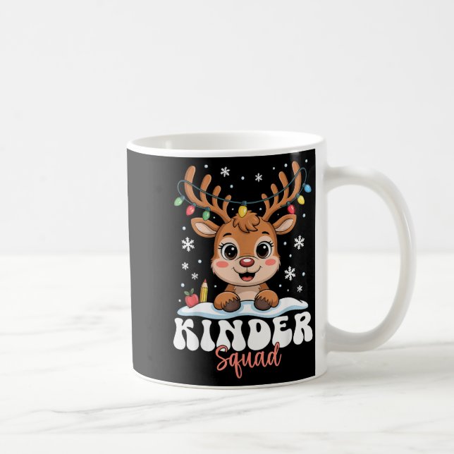 Taza De Café Kinder Squad Reindeer Christmas Lights Cute Winter (Derecha)
