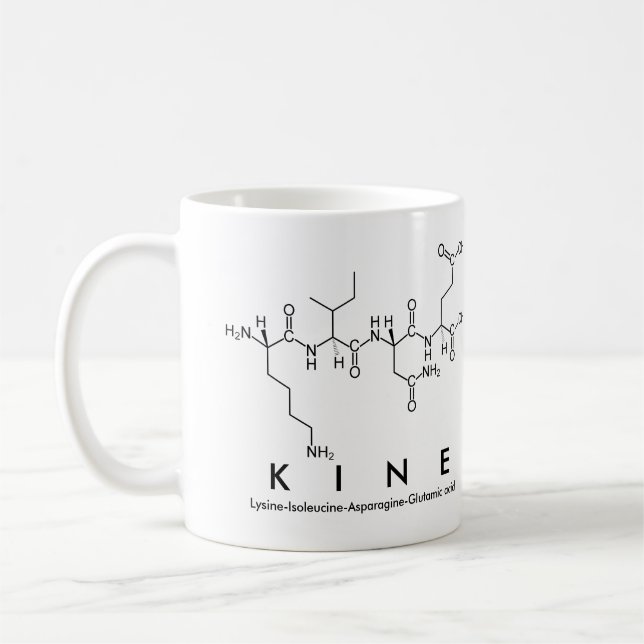 Taza De Café Kine peptide name mug (Izquierda)