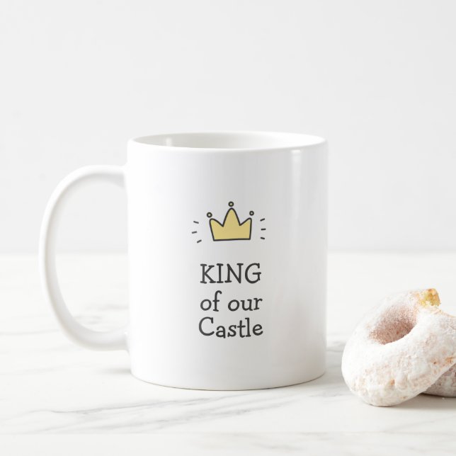 Taza De Café KING de nuestro Castillo Día del Padre Cute / Papá (Con donut)
